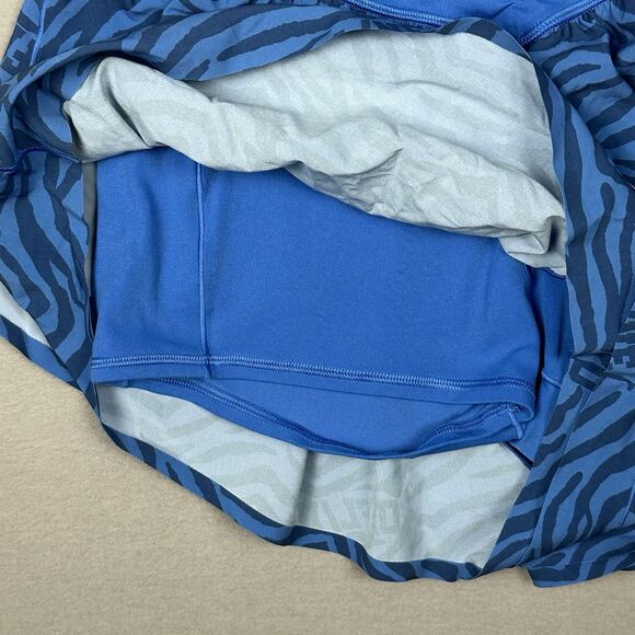 OFFLINE by Aerie Women’s Real Me Ruched  Flowy Blue Tiger Print Shorts Sz L - Picture 4 of 11